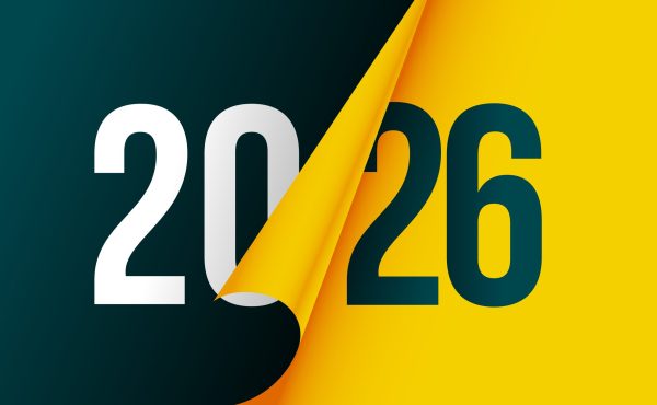 paper curl style 2026 new year banner vector